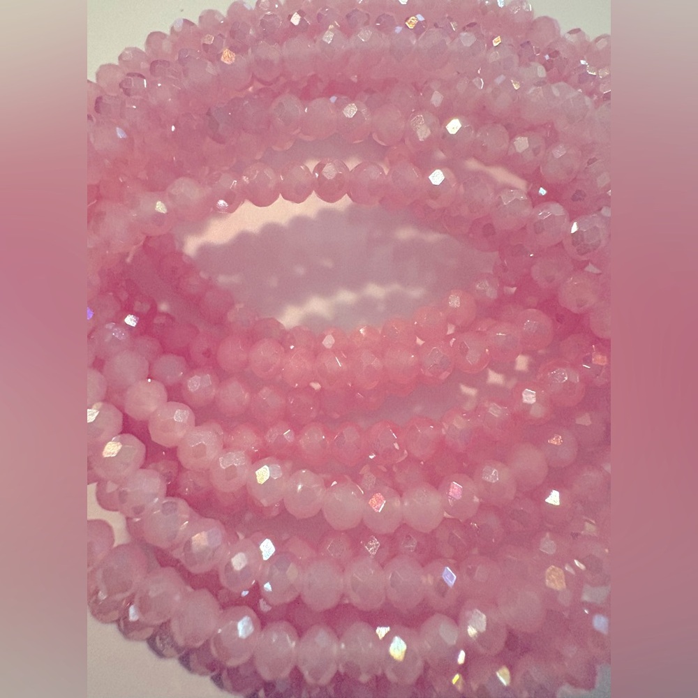NWT “PRETTA IN PINK” Mini Crystalline Waistbeads DIY Tie on Up to 50 in Length - Picture 7 of 9